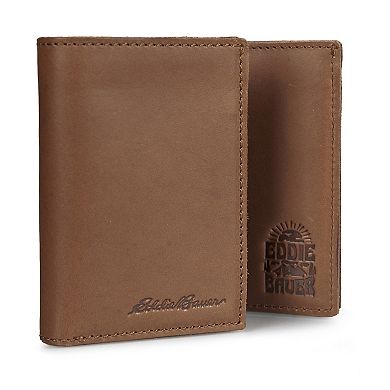 Men's Eddie Bauer Outdoor Embossed Logo Leather Trifold Wallet