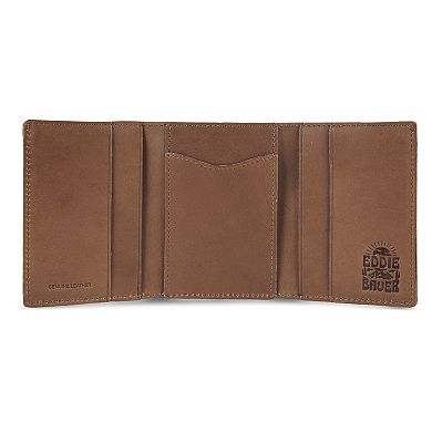 Men's Eddie Bauer Outdoor Embossed Logo Leather Trifold Wallet