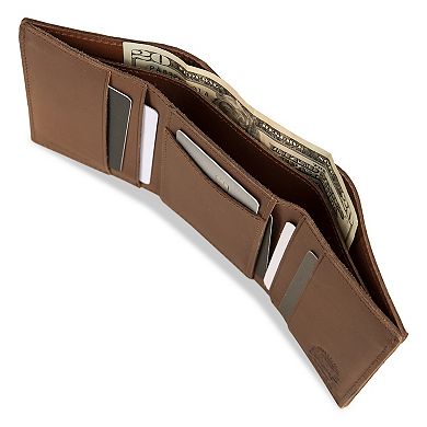 Men's Eddie Bauer Outdoor Embossed Logo Leather Trifold Wallet