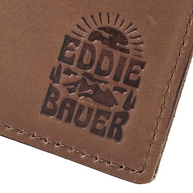 Men's Eddie Bauer Outdoor Embossed Logo Leather Trifold Wallet