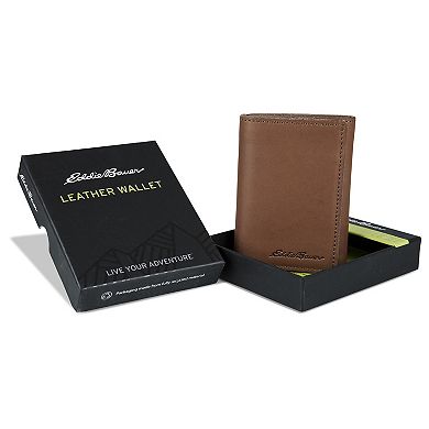 Men's Eddie Bauer Outdoor Embossed Logo Leather Trifold Wallet