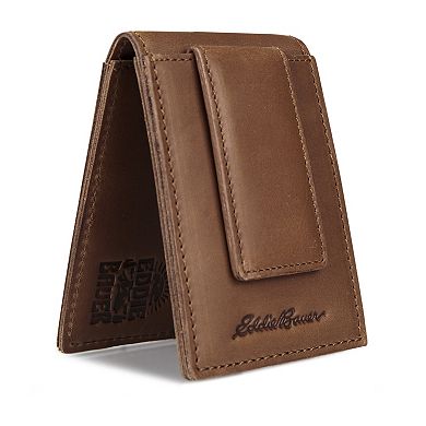 Men's Eddie Bauer Outdoor Embossed Logo Leather Front Pocket Wallet