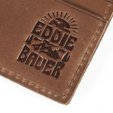 Men's Eddie Bauer Outdoor Embossed Logo Leather Front Pocket Wallet