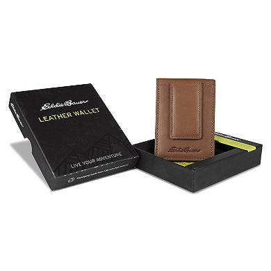 Men's Eddie Bauer Outdoor Embossed Logo Leather Front Pocket Wallet