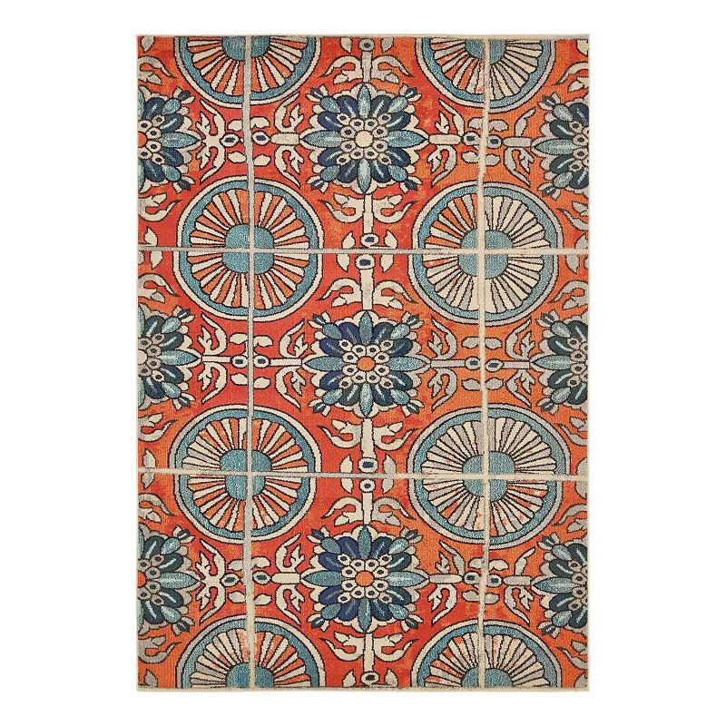 Unique Loom Salma Estrella Rug, Orange, 9X12 Ft