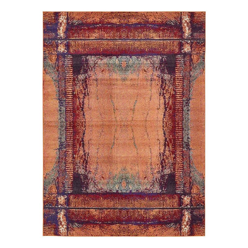 Unique Loom Selene Estrella Rug, Orange, 8Ft Rnd