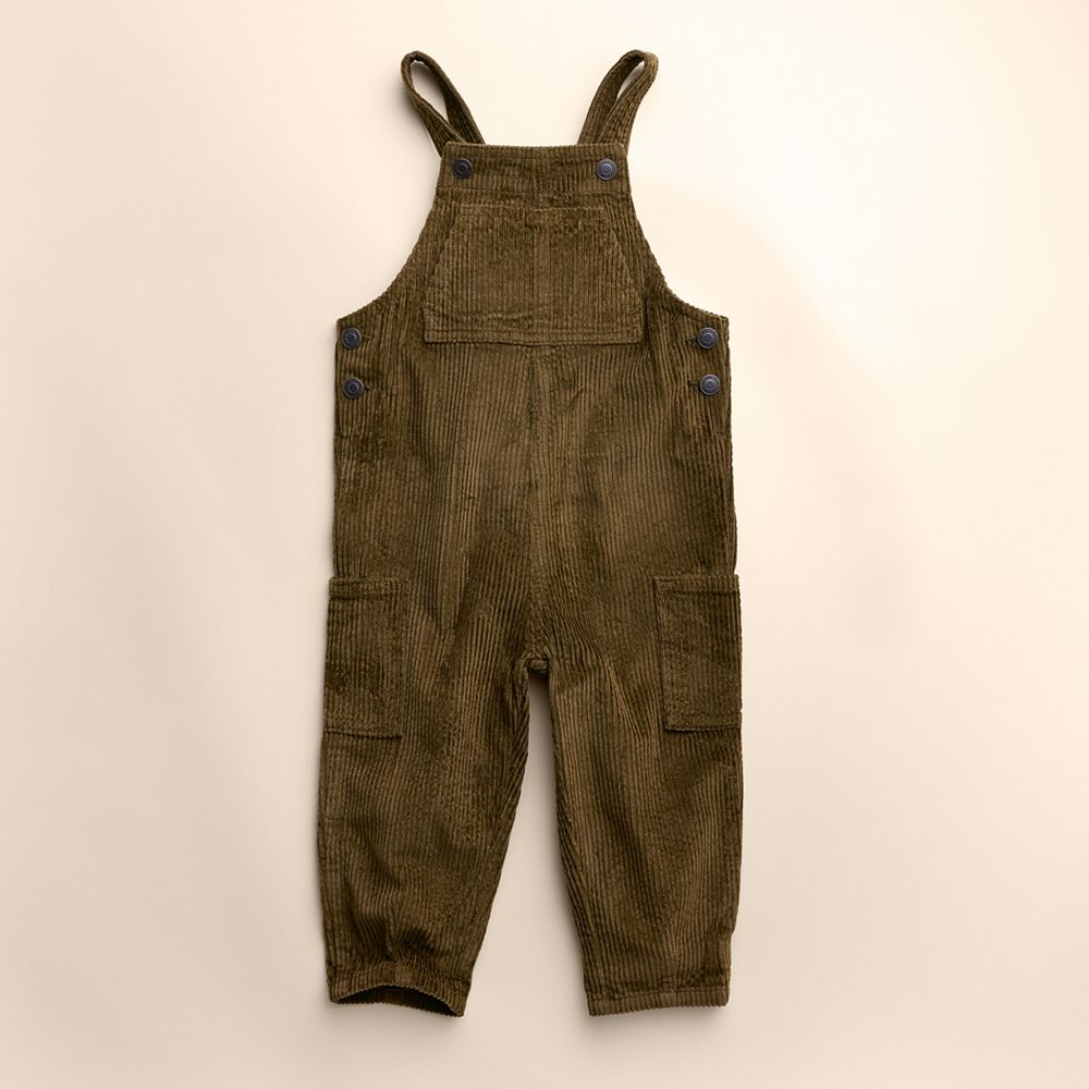 LOVE SMILE Toddler Corduroy Pocket Overalls