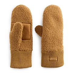 Women's Cuddl Duds® Double Plush Velour & Sherpa Cuff Gloves