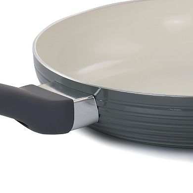 Oster Cocina Ridge Valley 10 Inch Aluminum Nonstick Frying Pan in Grey