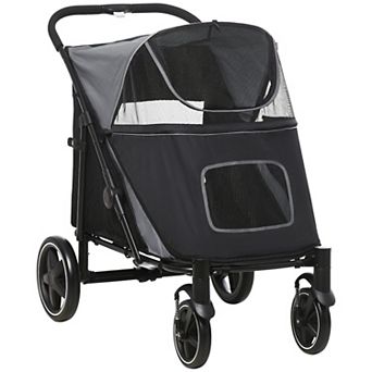 PawHut One-Click Foldable Dog Stroller for M L Dogs, Pet Stroller