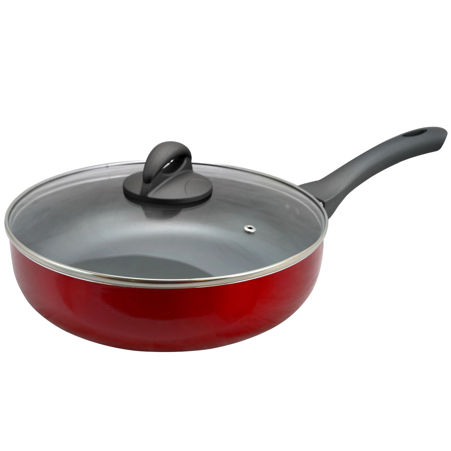 Tasty 4Qt Saute Pan - Titanium Ceramic Non-Stick - Red 