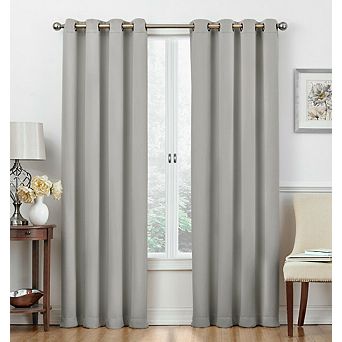 Kate Aurora Basic Jacquard 2 pc Blackout Grommet Top Hotel Window Curtains