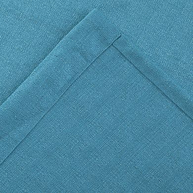 Kate Aurora Semi Sheer Flax Styled Turquoise Rod Pocket Single Window Curtain Panel