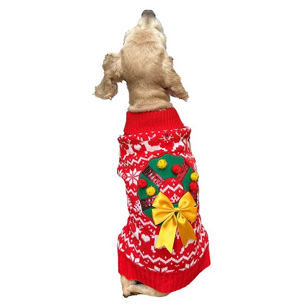 Woof Wreath Pet Sweater