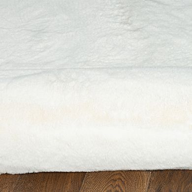 Linon Maven Faux Rabbit Rug Lavender