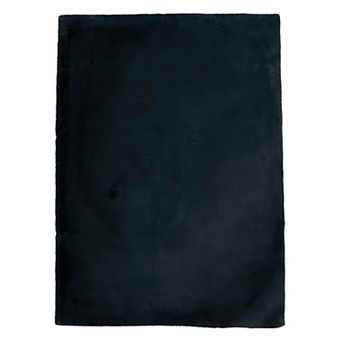 Linon Maven Faux Rabbit Rug Lavender