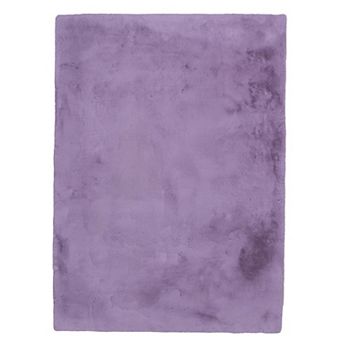 Linon Maven Faux Rabbit Rug Lavender