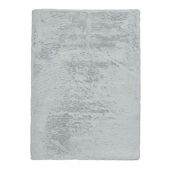 Linon Maven Faux Rabbit Rug Lavender