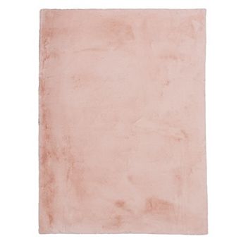 Linon Maven Faux Rabbit Rug Lavender