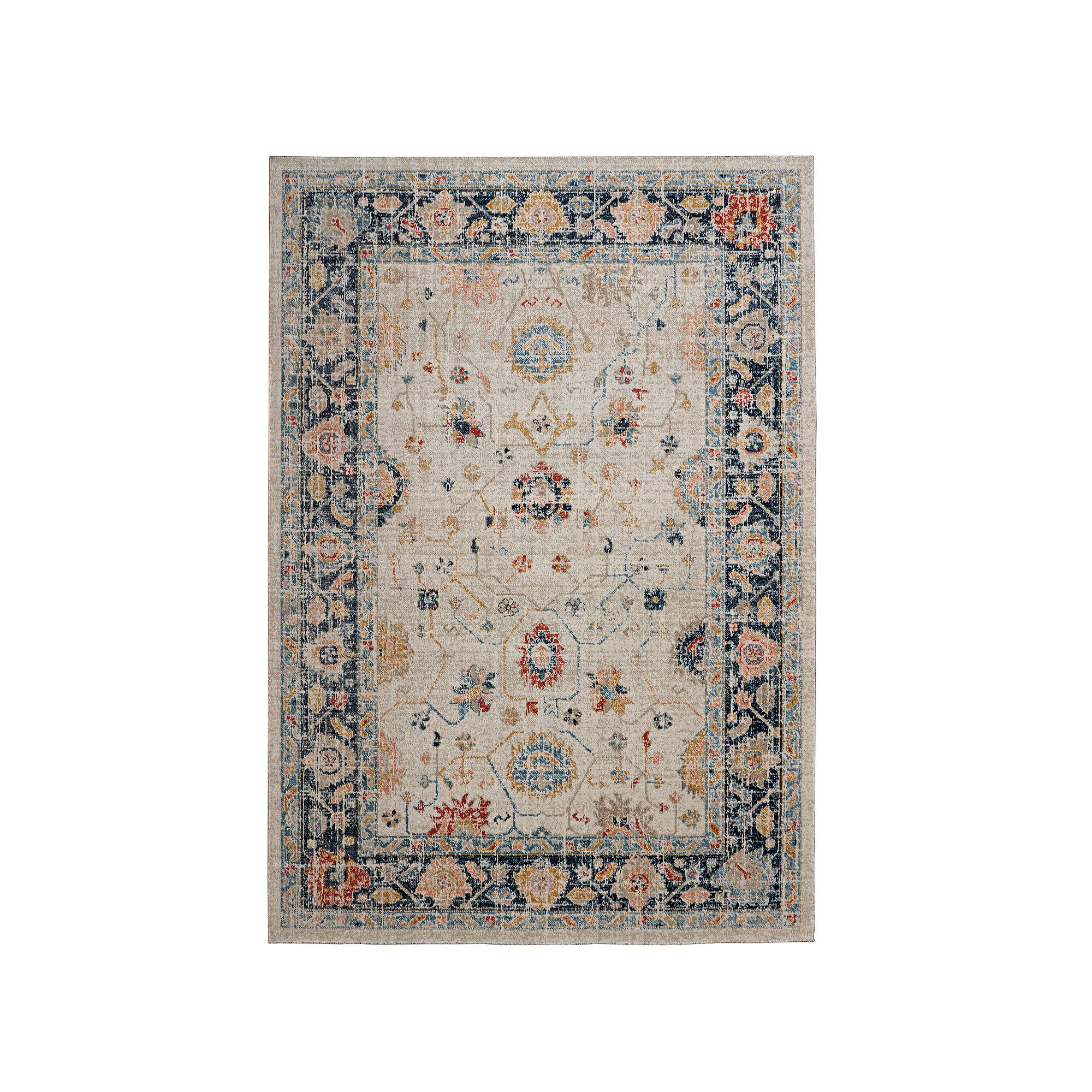 Linon Great Zero Leona Rug, Ivory Blue