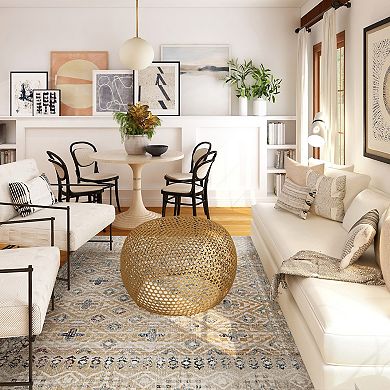 Linon Great Zero Leopold Rug Sand