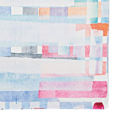 Linon Motif Faux Rabbit Rug Swatch Pink