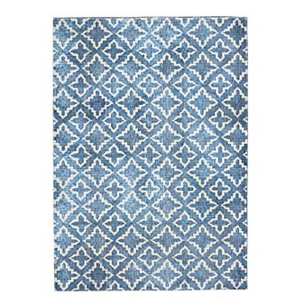 Linon Motif Faux Rabbit Rug Linear