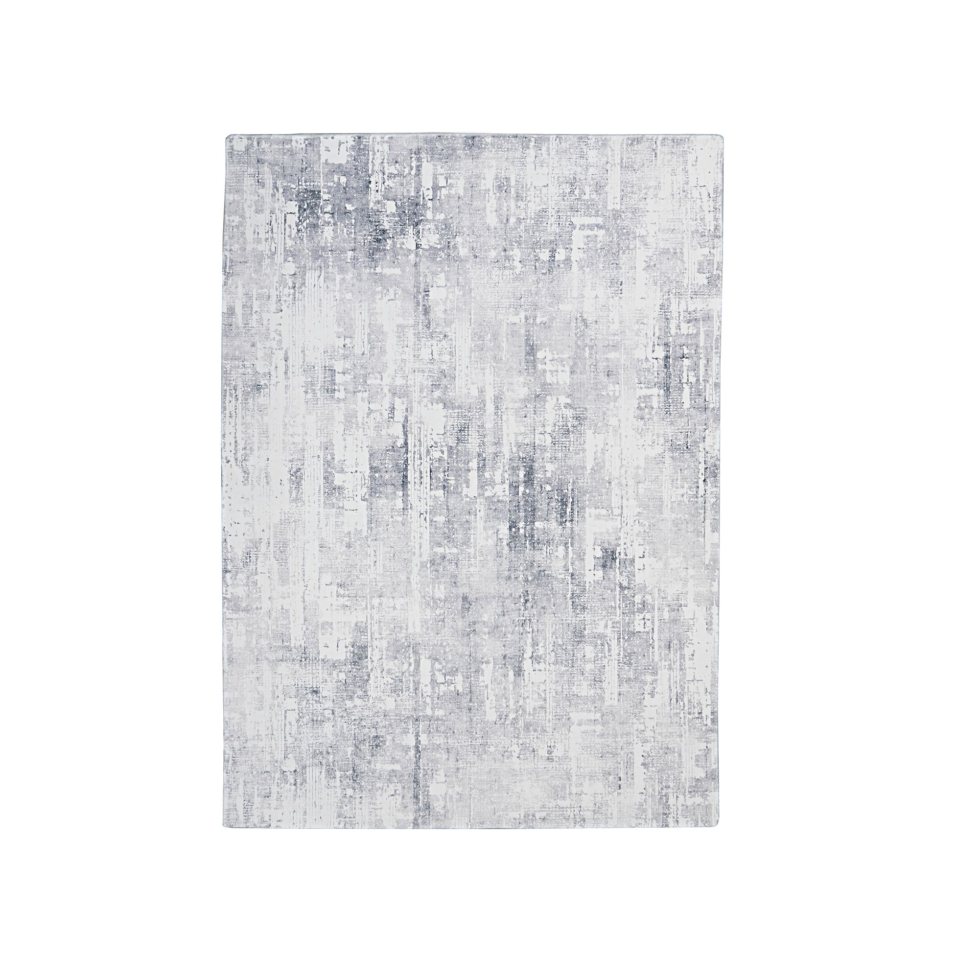 Linon Motif Faux Rabbit Rug Simone, Grey Domo