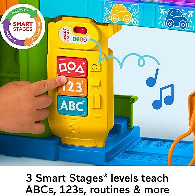 Fisher-Price Little People Light-Up Learning Garage Play Toy Set with Figures & Toy Car