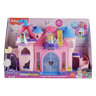 Disney Princess Magical Lights & Dancing Castle Play 4-piece Set by Fisher-Price Little People