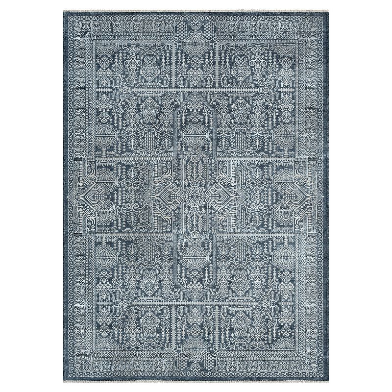 VCNY Home Darwin Medallion Printed Chenille Flatweave Area Rug, Grey, 8X10 Ft