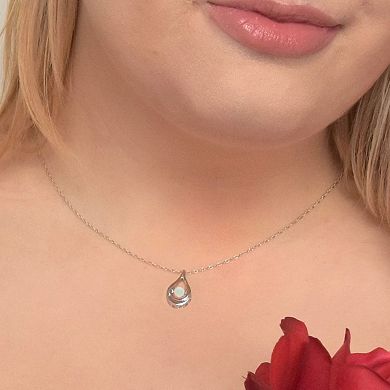 Boston Bay Diamonds Brilliance in Motion Sterling Silver White Opal Teardrop Pendant Necklace