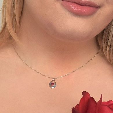 Boston Bay Diamonds Brilliance in Motion Sterling Silver Pink Tourmaline Teardrop Pendant Necklace