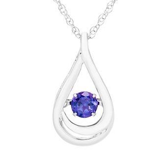 Boston Bay Diamonds Brilliance in Motion Sterling Silver Tanzanite Teardrop Pendant Necklace