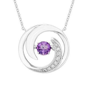 Boston Bay Diamonds Brilliance in Motion Sterling Silver Amethyst & Diamond Accent Swirl Necklace