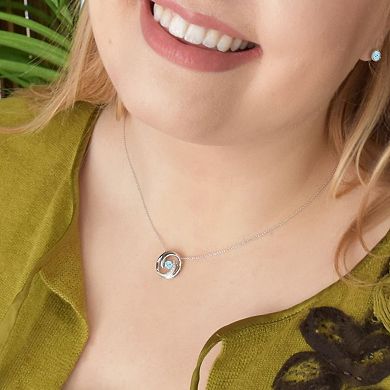 Boston Bay Diamonds Brilliance in Motion Sterling Silver Aquamarine & Diamond Accent Swirl Necklace