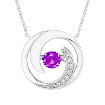 Boston Bay Diamonds Brilliance in Motion Sterling Silver Lab-Created Alexandrite & Diamond Accent Swirl Necklace