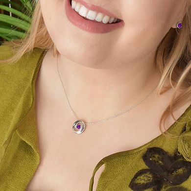 Boston Bay Diamonds Brilliance in Motion Sterling Silver Lab-Created Alexandrite & Diamond Accent Swirl Necklace