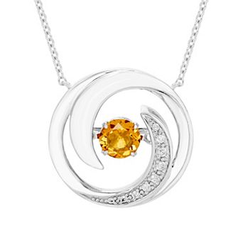 Boston Bay Diamonds Brilliance in Motion Sterling Silver Citrine & Diamond Accent Swirl Necklace