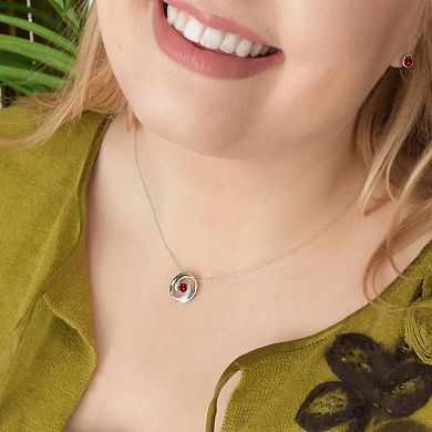 Boston Bay Diamonds Brilliance in Motion Sterling Silver Lab-Created Ruby & Diamond Accent Swirl Necklace