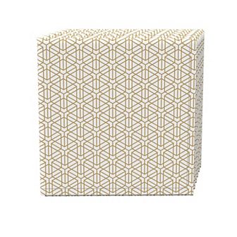 Napkin Set, 100% Polyester, Set of 4, 18x18", Geometric Golden Design