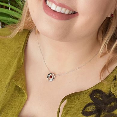 Boston Bay Diamonds Brilliance in Motion Sterling Silver Garnet & Diamond Accent Swirl Necklace