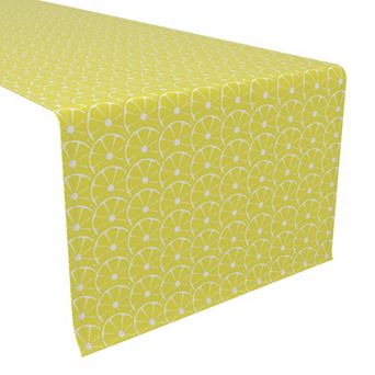 Table Runner, 100% Polyester, 12x72", Allover Lemon Slices