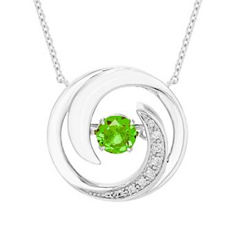 Boston Bay Diamonds Brilliance in Motion Sterling Silver Peridot & Diamond Accent Swirl Necklace