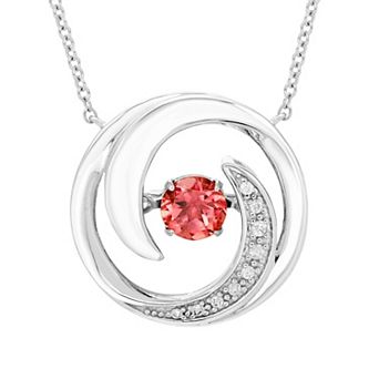 Boston Bay Diamonds Brilliance in Motion Sterling Silver Pink Tourmaline & Diamond Accent Swirl Necklace