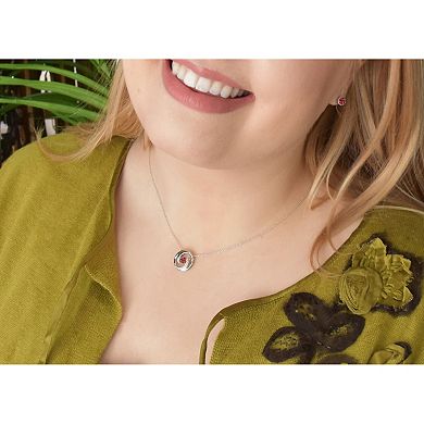 Boston Bay Diamonds Brilliance in Motion Sterling Silver Pink Tourmaline & Diamond Accent Swirl Necklace