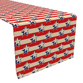 Table Runner, 100% Cotton, 16x108", USA Stars