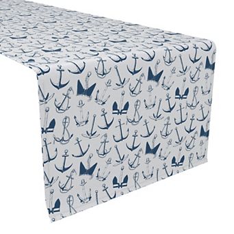 Table Runner, 100% Cotton, 16x108", Sea Anchors