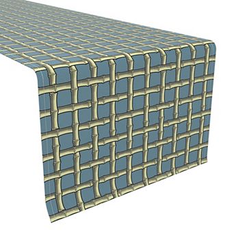 Table Runner, 100% Polyester, 12x72", Bam boo Cane Lattice