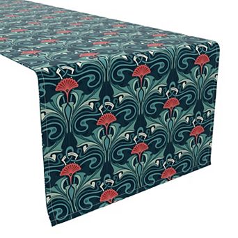 Table Runner, 100% Cotton, 16x72", Floral 138